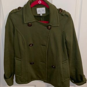 Olive green pea coat